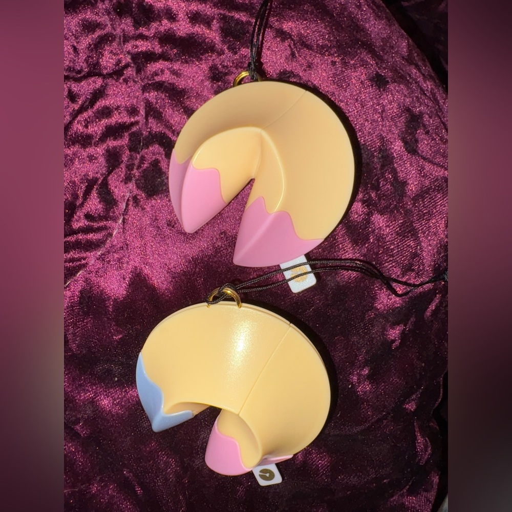 2 Fortune Cookie Keychains With Fortune/Bracelet Inside